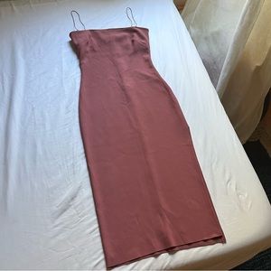 BEC + BRIDGE clay orange red pink knit bodycon sleeveless midi dress